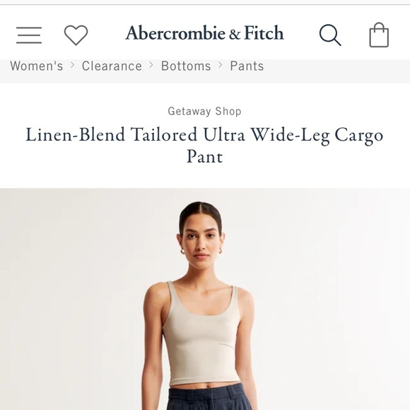 NWT Aercrombie and Fitch wide leg cargo pants, XS - Picture 5 of 11